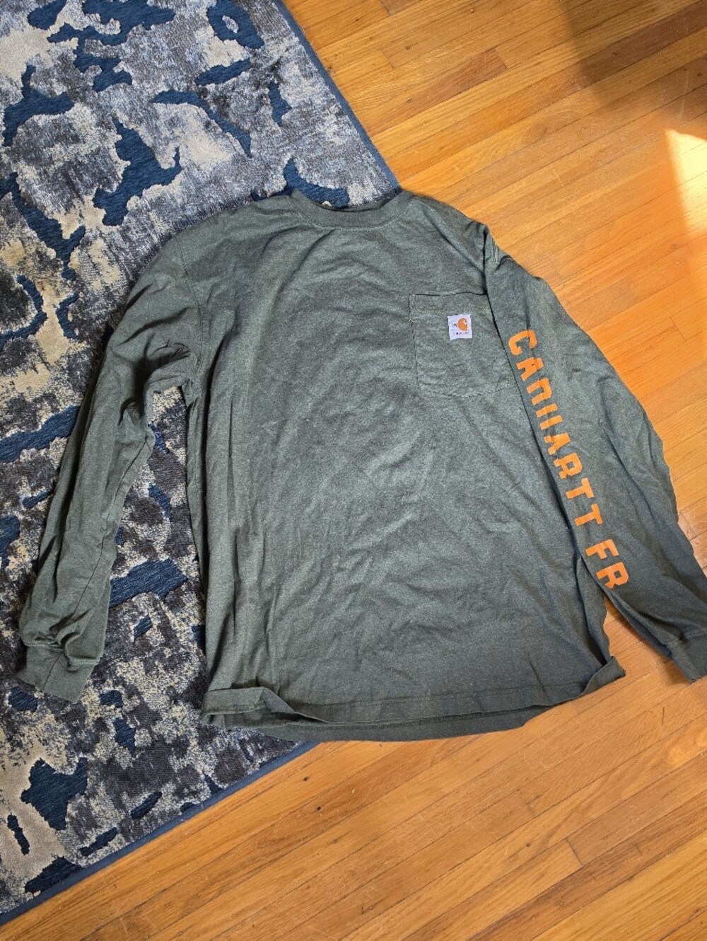 Carhartt Men's Long Sleeve Logo Pocket Shirt — Olive